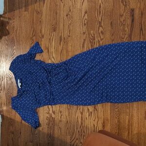 Boden Rita Ruched Dot Print Jersey Knit Dress Style J0035 Size 6 Long